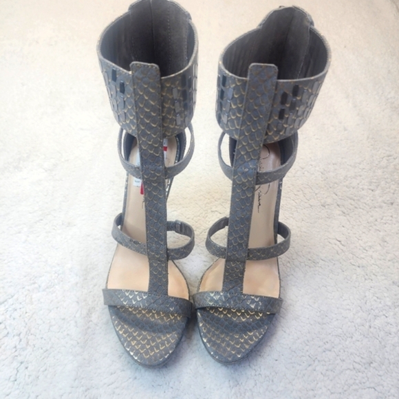 Jessica Simpson Celsus Ankle Cuff Strappy Dress Sandals, Gunmetal Size 10M - Picture 3 of 10